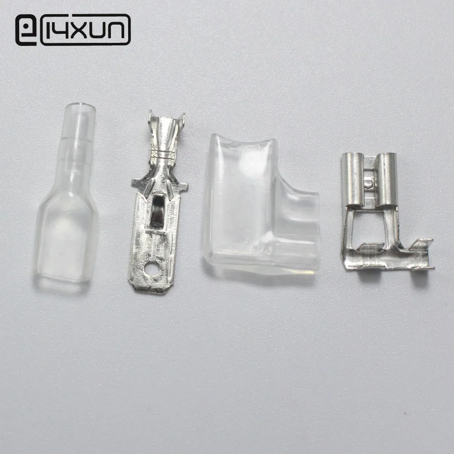 20sets 6.3mm Crimp Terminal with Sheath Right Angle 6.3 mm Female Spade