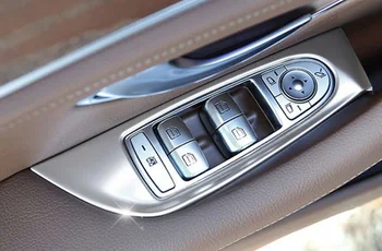 

Chrome Car Window Button Cover Frame Trim For Mercedes Benz E Class E200L E300L 2016 Car Styling Accessories For Left Hand Drive
