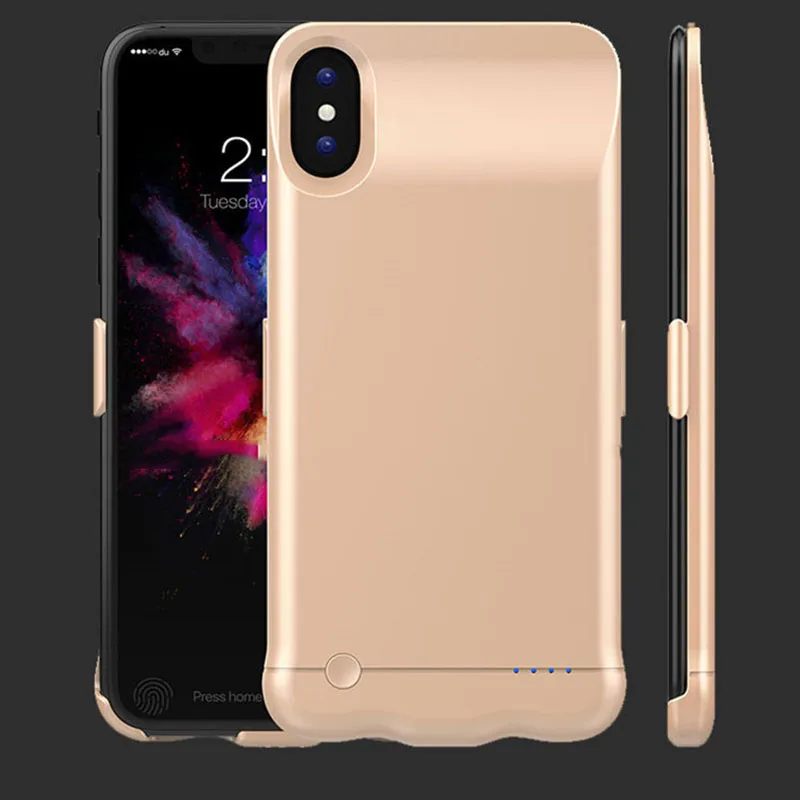 NS Battery Charger Cases for IPhone X 5200mAh Ultra thin Without Chin