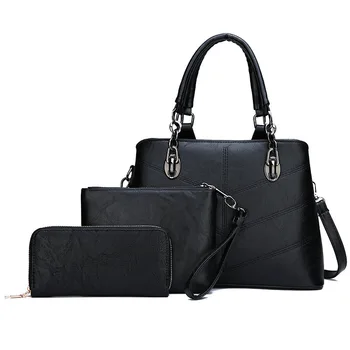

Chain Women Bags 3pcs/set Leather Handbag Women Large Tote Bags Ladies Shoulder Bags Female Handbags Messenger Bag Purse