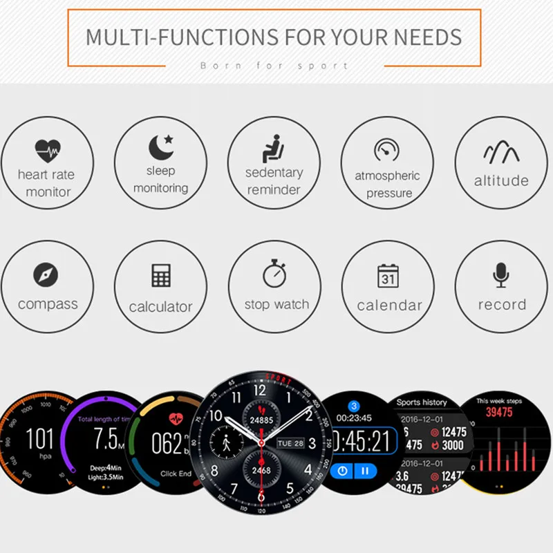 touch screen smartwatch G8plus VS DM368 with altitude meter heart rate monitor stopwatch relogio inteligente Wearable Device