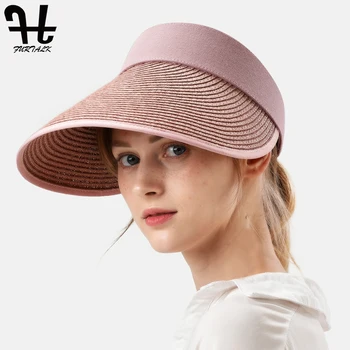 

FURTALK Visor Hat Summer Hat for Women Straw Sun Hat Female Foldable Large Wide Brim UV 50 Protection Beach Hat chapeau femme