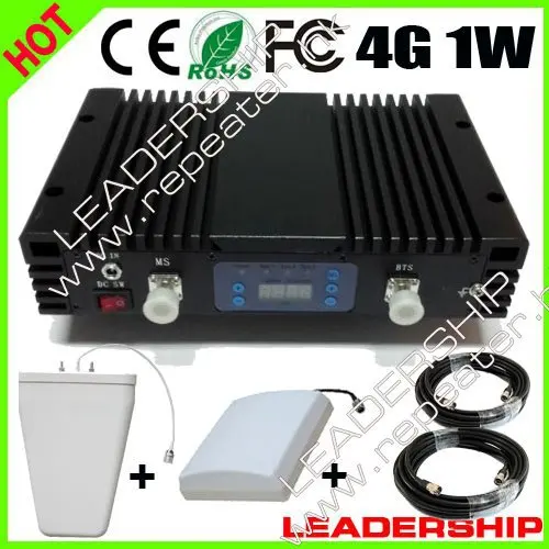 

LTE RF 4G 2600mhz repeater booster 1watt 4G 2600mhz cell phone booster AGC 4G repeater amplifier 4G panel antenna Cover 500m2