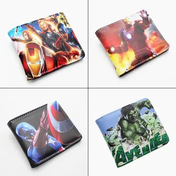 

Superhero Endgame Hulk Captain America Pu Short Wallet Bifold Card Holder Layers Boys Girls Men's Button Purse