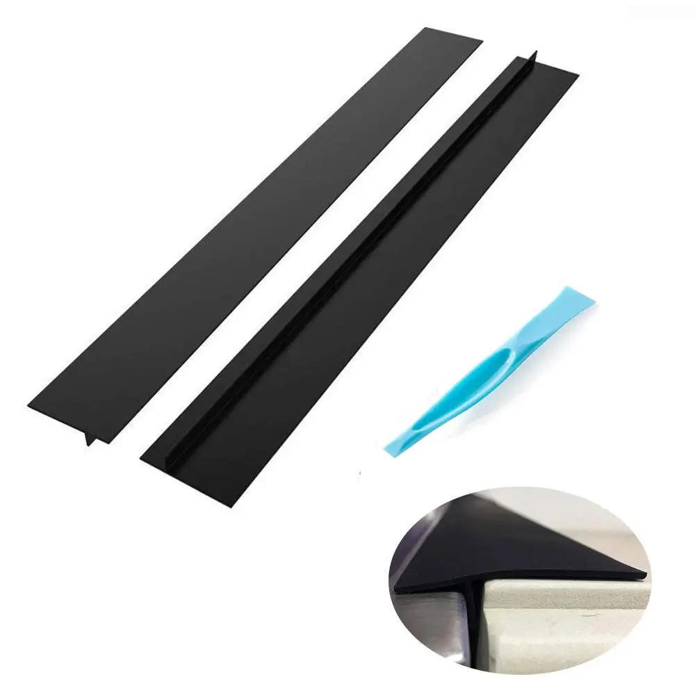 Set of 2 Black,Easy Lengthened 25 Inch Kitchen Silicone Stove Counter Gap Cover Set of 2 Black,Easy Lengthened 25 Inch Kitchen Silicone Stove Counter Gap Cover