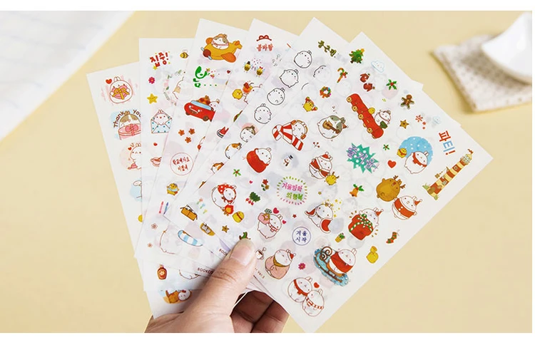 

6 sheets/pack Cute Lovely Mask sticker Book Planner Mobile Sticker Rabbit Diary Scrapbook Calendar Notebook Label Decoration