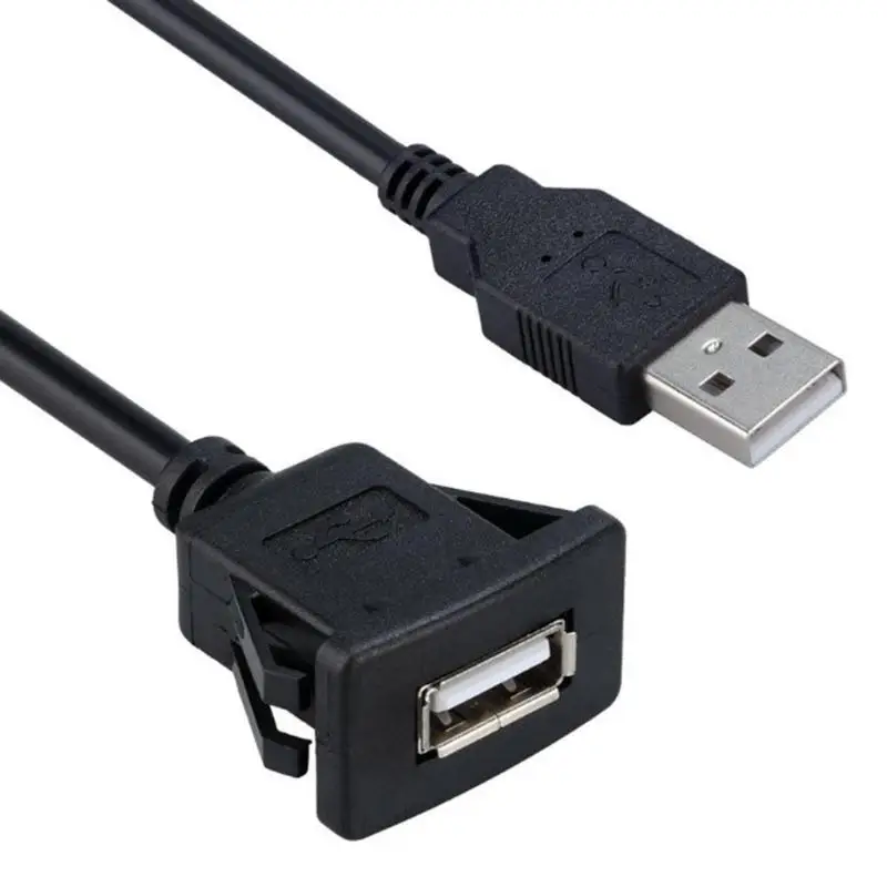 1 м/3.3ft Приборная панель автомобиля USB свинцовый Удлинительный кабель USB2.0 мужчин и женщин флеш Крепление-расширитель шнур провод линия