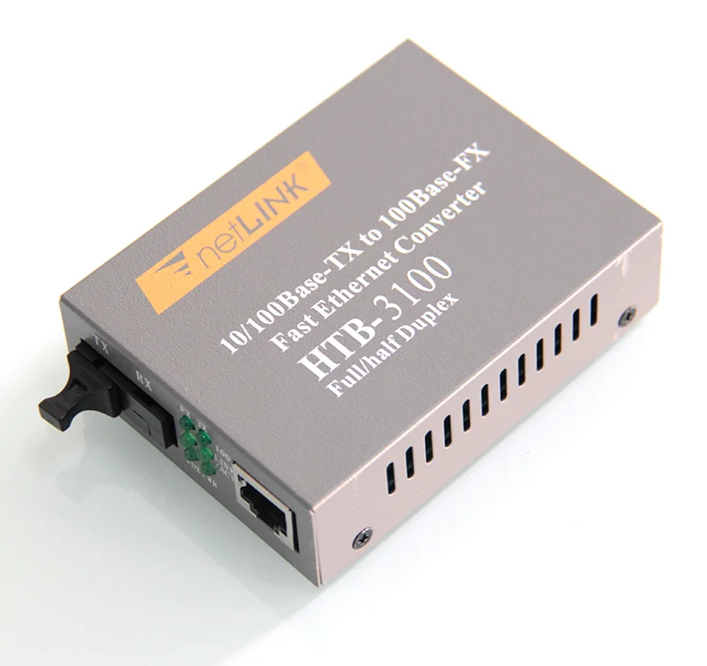 Одна пара HTB-3100 HTB-3100A/B 25 км netLINK 10/100M однорежимный одинарный волоконно-оптический WDM оптоволоконный медиа-конвертер