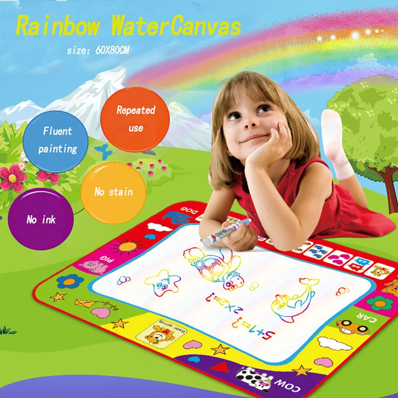 

Large Children's Water Canvas Magic Water Canvas 80*60 Multicolored Children's Puzzle Graffiti Carpet Coloring Drawing Board