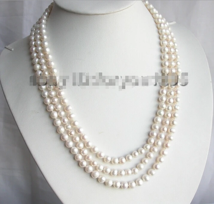 

Free shipping >>>>>>Longest Genuine 65" Natural 8mm White Pearl Necklace!