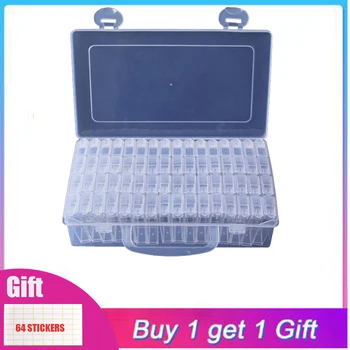 

new Diamond Painting Drill Storage Accessories 3x64 Grid Container Box DIY Diamond Embroidery Tool Bead Transparent Plastic box