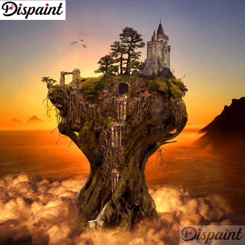 

Dispaint Full Square/Round Drill 5D DIY Diamond Painting "Castle scenery" Embroidery Cross Stitch 3D Home Decor Gift A10253