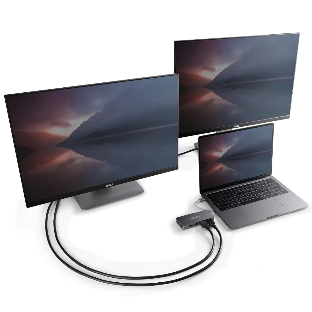 MINIX USB-C концентратор многопортовый адаптер с двойным HDMI выходом 4K адаптер 3 USB 3,0 Gigabit Ethernet USB-C Зарядка для Apple MacBook