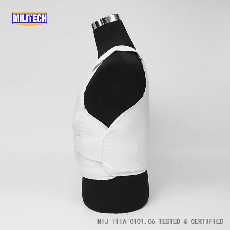 Militech White Female NIJ IIIA 3A and Level 1 Stab Concealable Twaron Aramid Bulletproof Vest Covert Ballistic Bullet Proof Vest