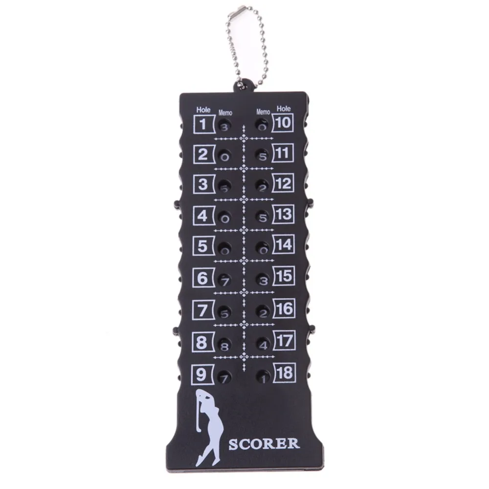 

18 Hole Golf Score Counter Golf Stroke Putt Score Card Counter Indicator with Key Chain Black Drop Ship
