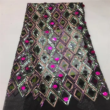 

Madison Best Selling 2019 Products Sequins Tulle Lace Fabric High Quality African Lace Fabric For Bride Wedding Lace Dress