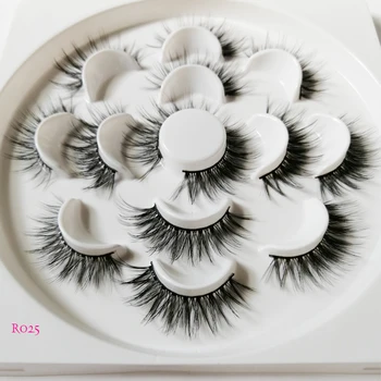 

7 pairs 3D FAUX Mink Hair Eyelashes OEM/custom/private Logo Acceptable 3D Silk Protein Lashes 100% Cruelty Free