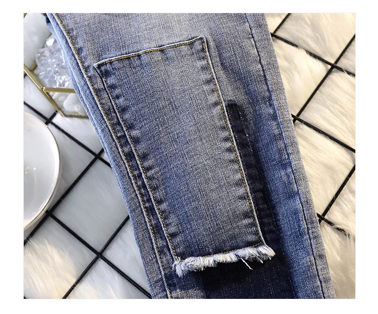 Лоскутное контраст блок плед Твердые Высокая талия джинсовые штаны винтажная большой размер узкие джинсы модные уличная одежда