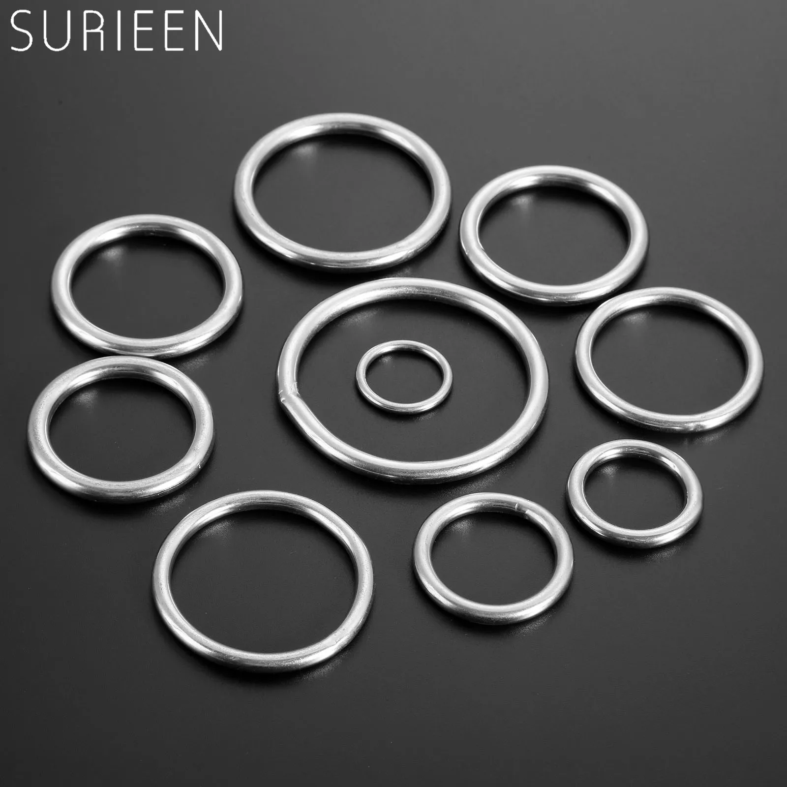 5pcs 20mm-60mm Smooth Welded Precision Polished 316 Stainless Steel Marine Boat Hardware Round O Rings Hammock Yoga Hanging Ring