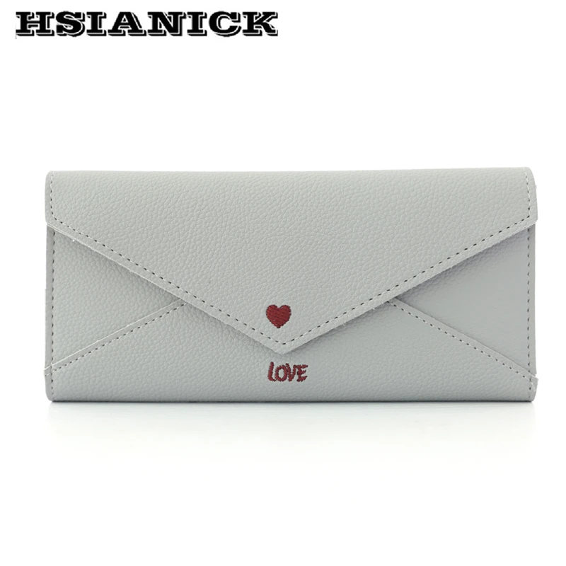 

Women's long wallet multi-function large capacity zipper envelope bag retro heart-shaped letter embroidery 2019 new purse wallet