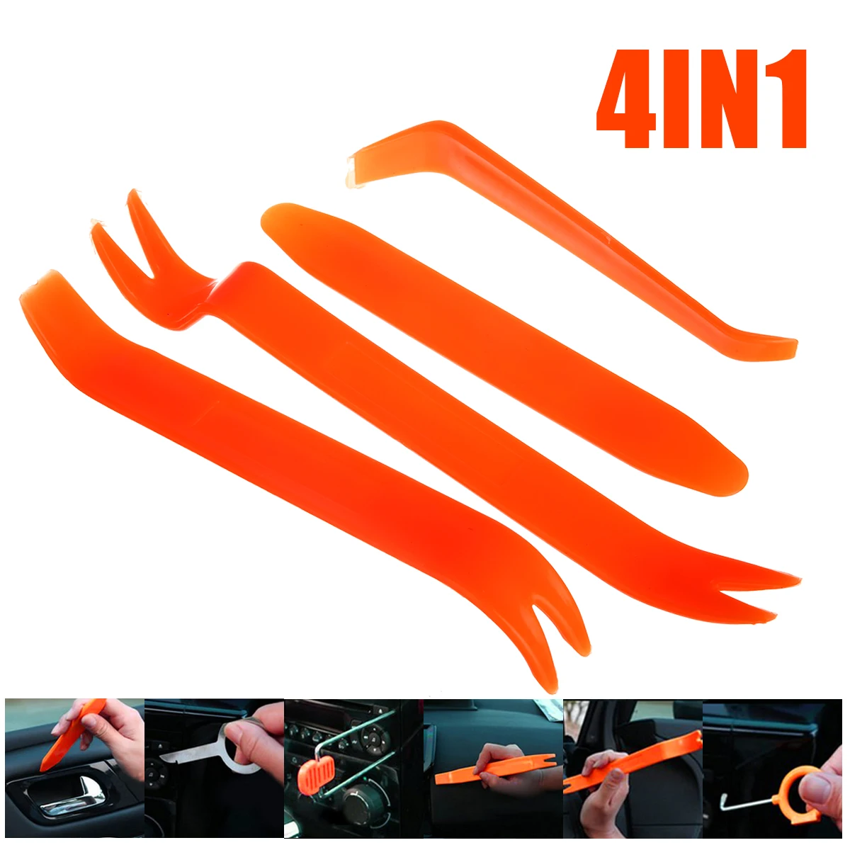 4x Car Radio Panel Door Clip Trim Dash Audio Removal Installer Pry Tool Disassembly Plastic Pry Hand Repair Tool