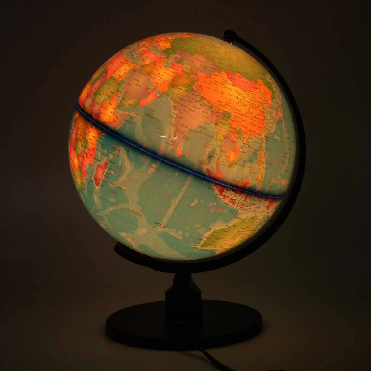 Светодиодный настольный вращающийся глобус, лампа с дуговой подставкой, стандарт ЕС, 220 В, для детей, для школы, дома, офиса, с картой земли, светодиодный светильник, лампа