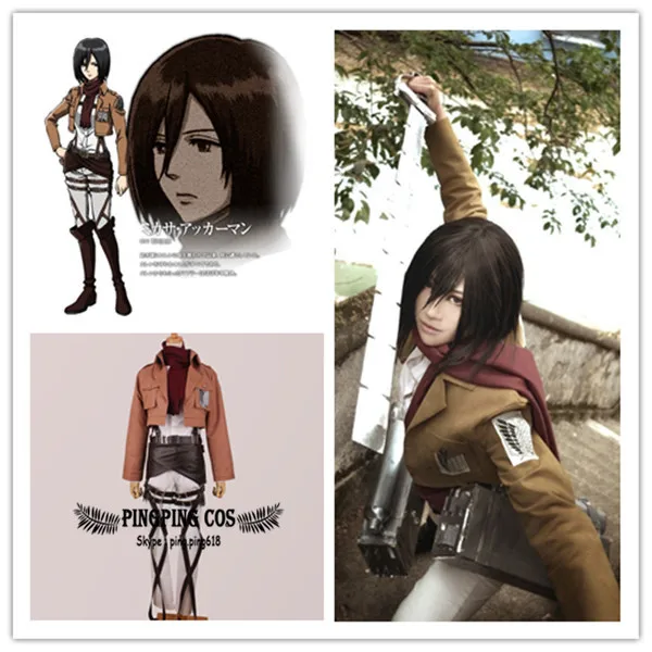 anime attack on titan cosplay mikasa ackerman cosplay costumes legion size