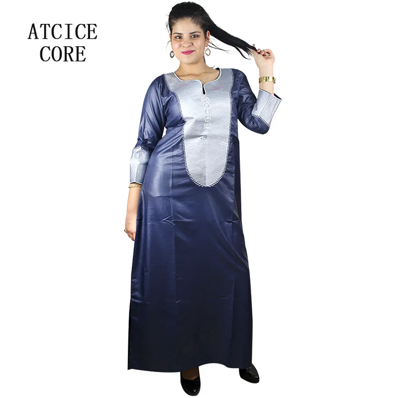 

AFRICAN DESIGN DRESS FOR WOMAN SOFT MATERIAL EMBROIDERY DESIGN LONG DRESS WITHOUT SCARF