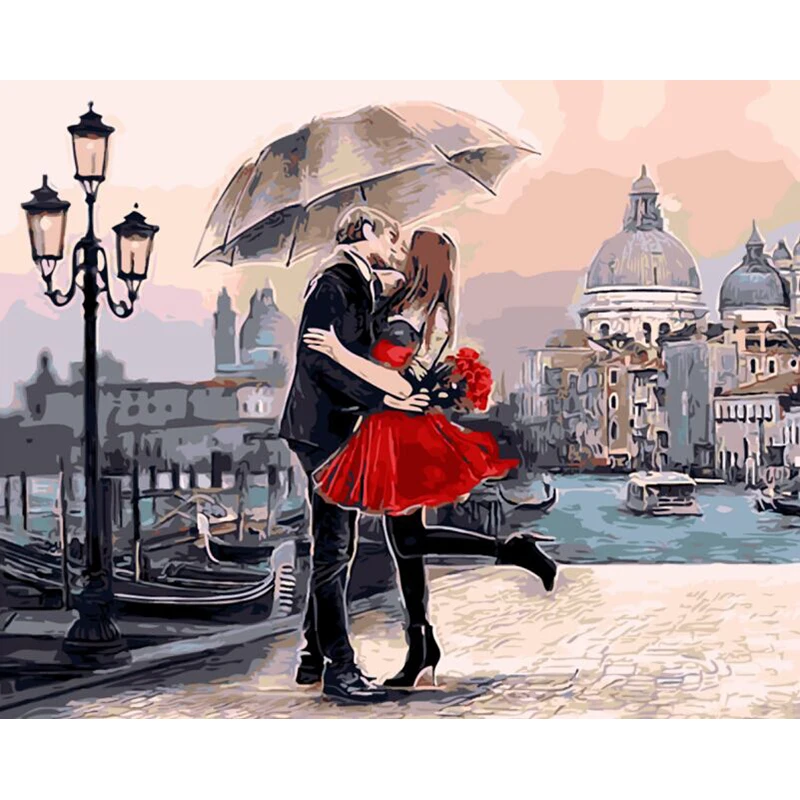 Kissing Lover Oil Painting By Numbers On Canvas DIY Handpainted Romantic Painting Coloring By numbers New Year Home Decor Cheap Kissing Lover Oil Painting By Numbers On Canvas DIY Handpainted Romantic Painting Coloring By numbers New Year Home Decor Cheap