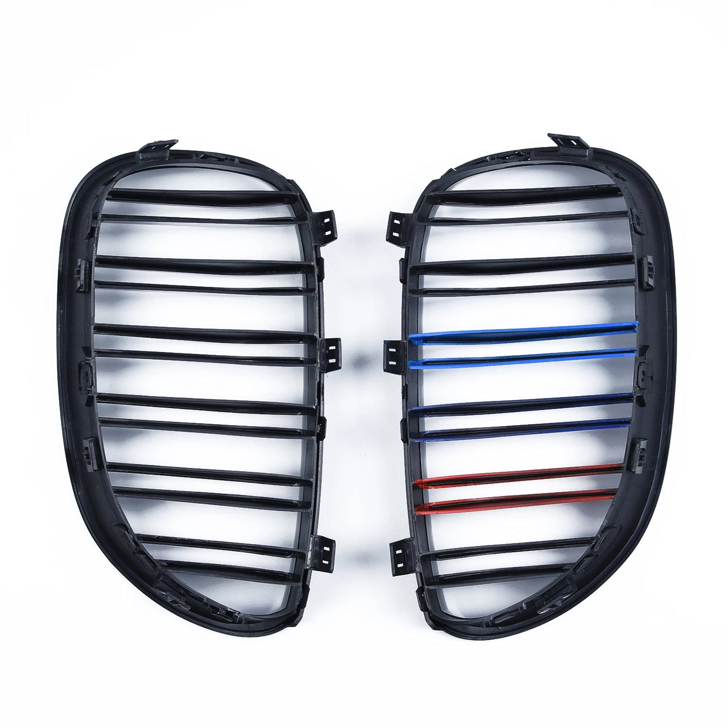 

2P Gloss Black For BMW E60 E61 5 Series Kidney Grill Racing Grille Dual Slat
