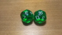 Free shipping Exclusive NEW Beautiful Green Crystal dice 2pcs 16-sided D16 for board game/card game and other games accessories