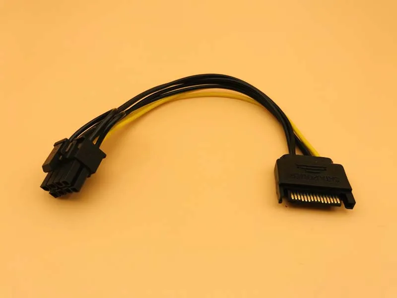 Кабель питания PCI-E кабель 15pin SATA папа-8 pin(6 + 2) 20 см с 15-pin на 8 pin провод 18AWG для