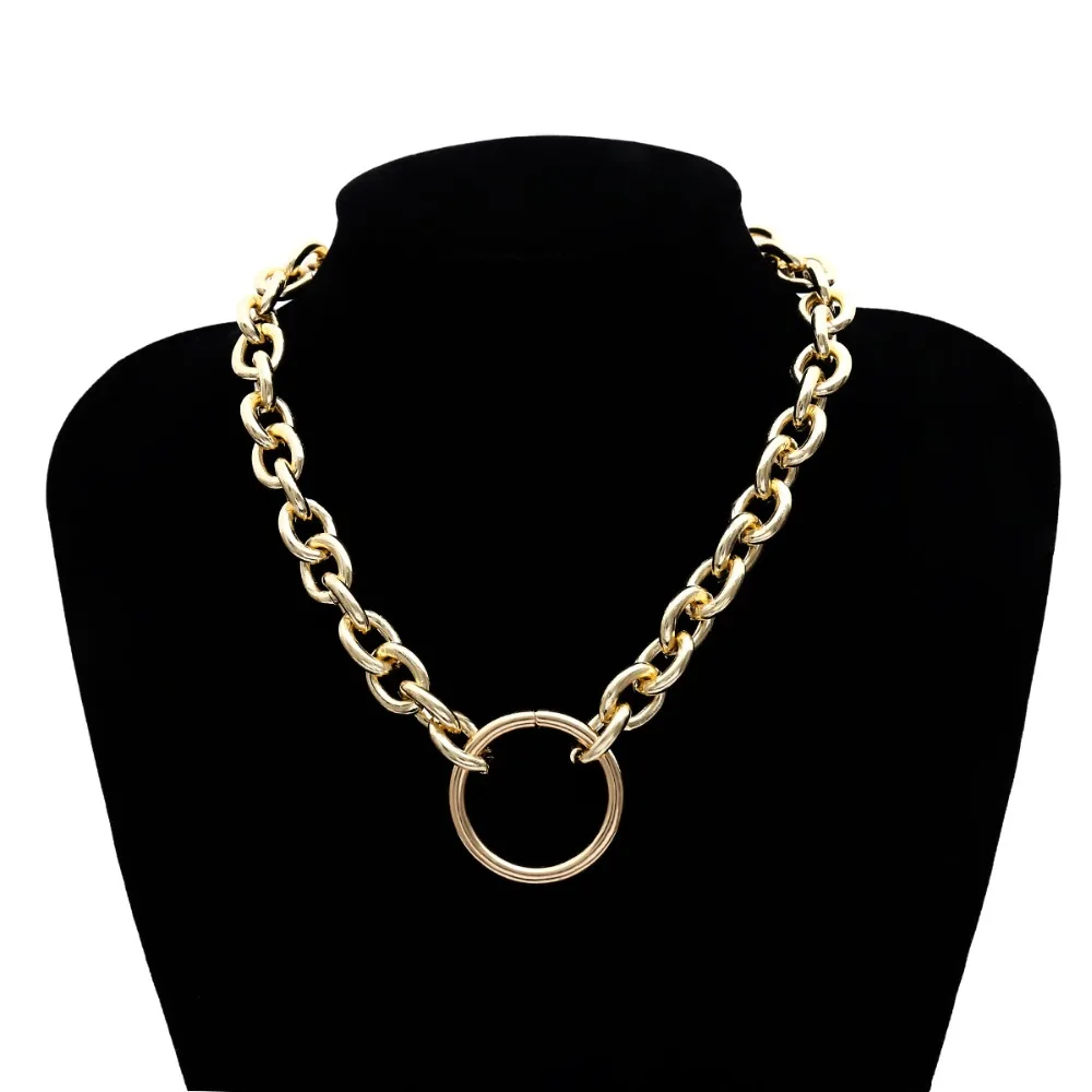 

2019Gothic chain Choker Necklace Circle Punk Rock Statement Necklace for Women goth Jewelry Vintage collier femme Men Hip Hop