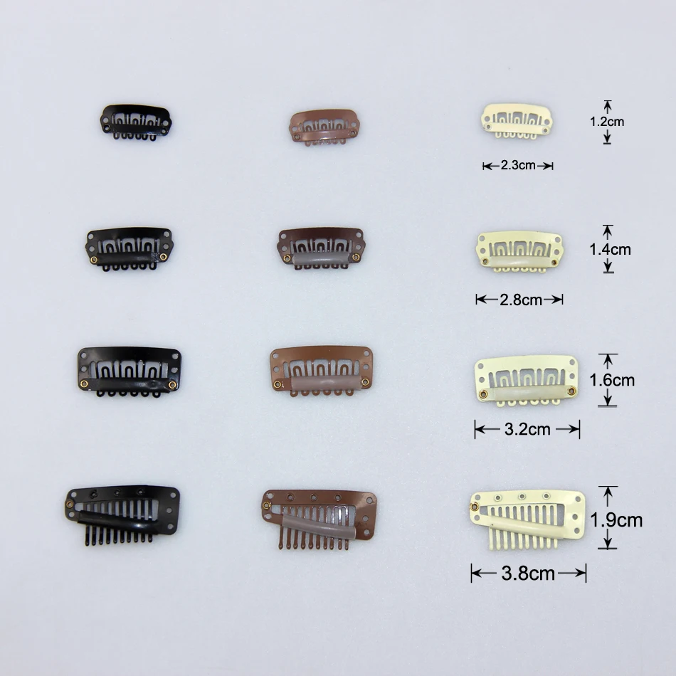 30pcs 2.3cm-3.6cm Hair Extension Clips Wig Clips For Human Hair Bangs Snap  Hair Clips For Extensions Metal Comb For Closure