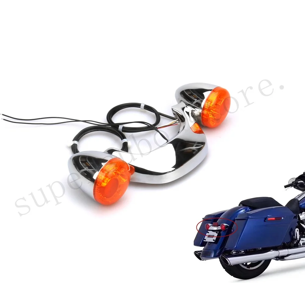 Bullet Rear LED turn signal Lights Bar For Harley Street Glide Road