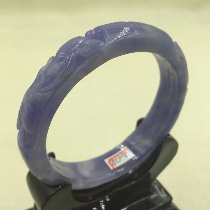 

A-1712 Chinese Hand-carved Lavende Purple Jadeite Jade Gems Bangle Bracelet 63mm 28% 10.13