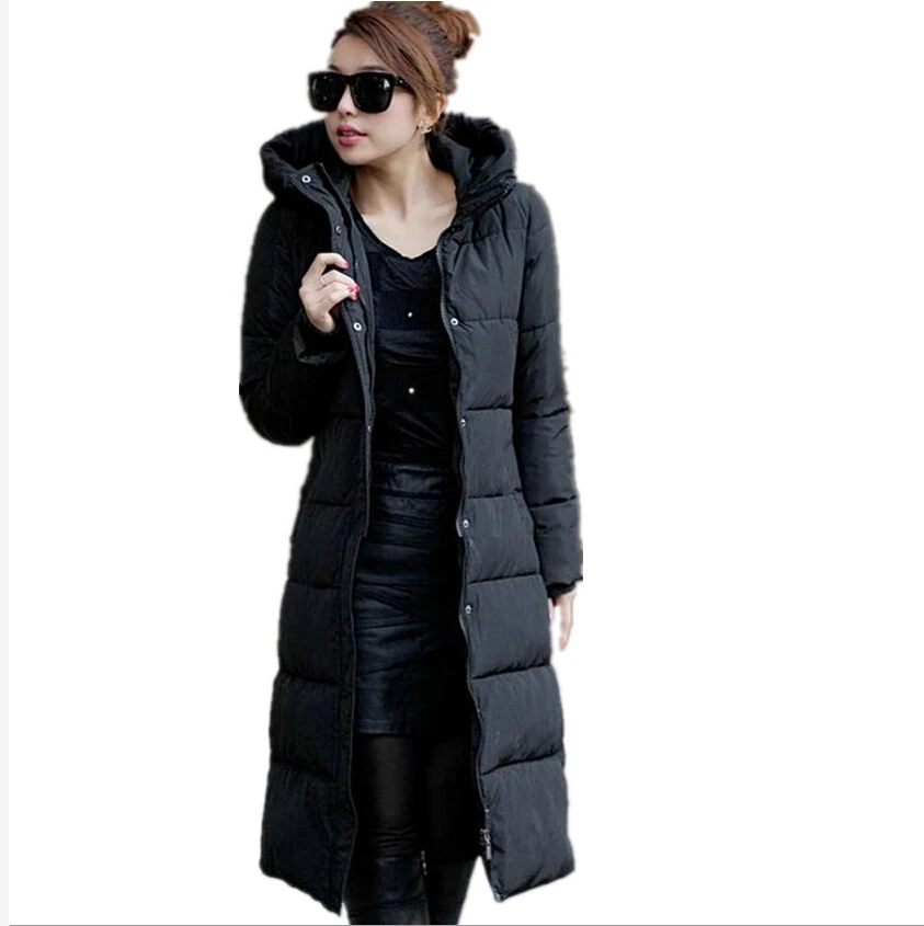 2016 Winter Women's Cotton Slim Long Coat Hooded Parka Jackets ... 2016 Winter Women's Cotton Slim Long Coat Hooded Parka Jackets ...