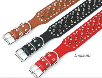 

Pet collar collar dog collar big dog skin neck strap 5.0 cm long nail skin neck strap
