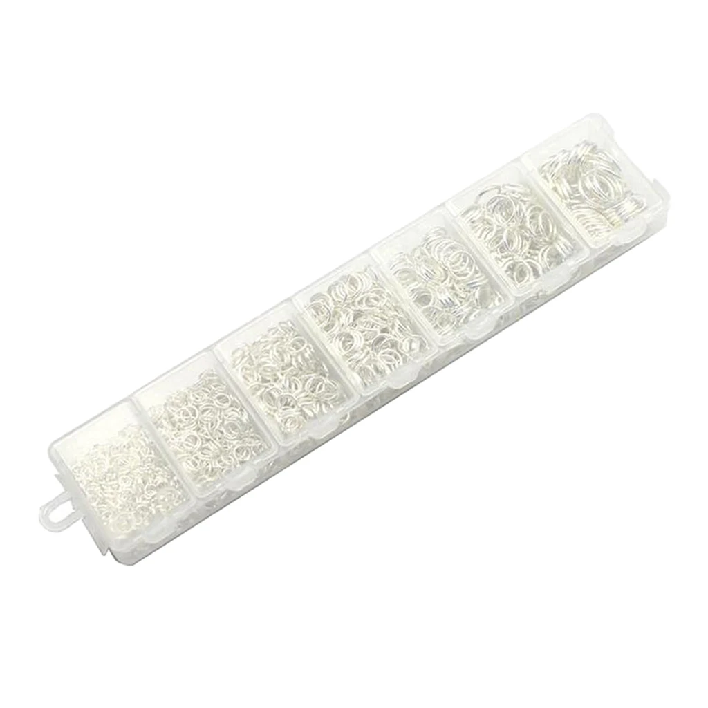 1450 Pieces 3/4/5/6/7/8/10mm DIY Jewelry Findings Single Loop Round Open Jump Rings Findings Accessories