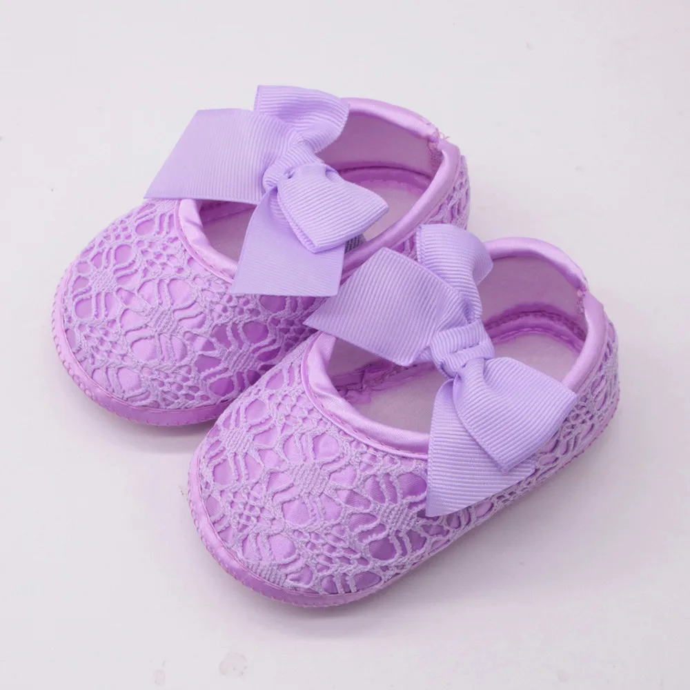 Baby Shoes Newborn Baby Girls Soft Shoes Soft Soled Non-slip Bowknot Footwear Crib Shoes