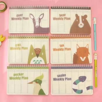 

1pc 18.7*13.8cm Creative Cute Little Kitty Tape Record Book Coil Week Plan Book Schedule Plan Book Financial Hand Plan Book