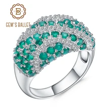 GEM'S балет ювелирные украшения натуральный зеленый агат, натуральный камень кольцо Твердые 925 пробы серебро Винтаж Halo коктейльные кольца для женщин