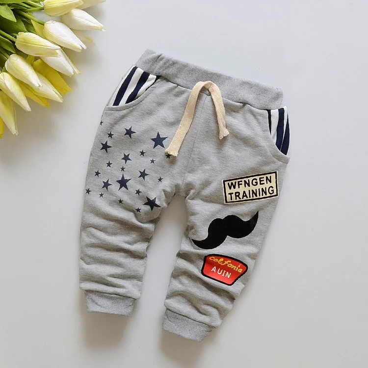 Daivsxicai/Повседневные хлопковые штаны модные милые штаны с рисунком для маленьких мальчиков брендовые универсальные детские штаны для мальчиков возрастом от 7 до 24 месяцев