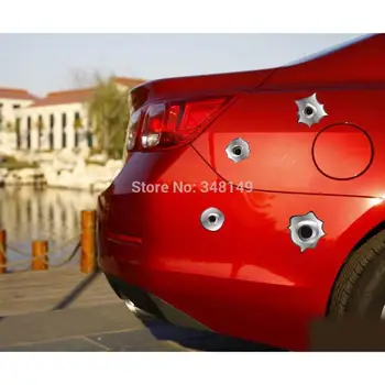 

12 x Funny Simulation Gun Bullet Hole Stickers Car Decal for Toyota Chevrolet cruze Volkswagen skoda VW Hyundai Kia Lada opel