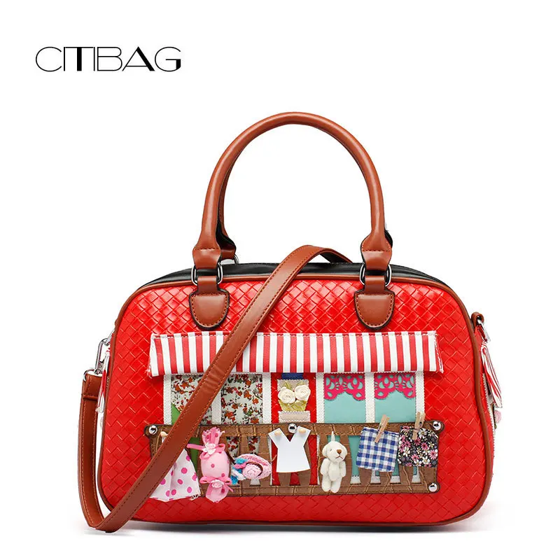

2016 New Pattern Personality Weave PU Women's Package messenger tote beach bag crossbody bags for women channels handbags