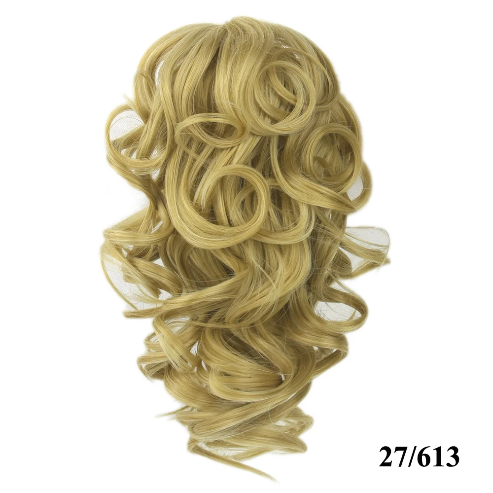 Soowee 8 Colors Curly Hairpieces Synthetic Hair Blonde Clip In