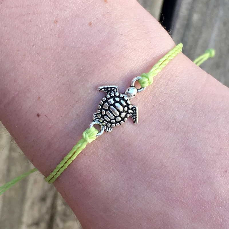 

Make a Wish Friendship Girls Unisex Wedding Engagement Bridesmaid Tortoise Green Turtle Sea Turtle Charm Bracelets for Women