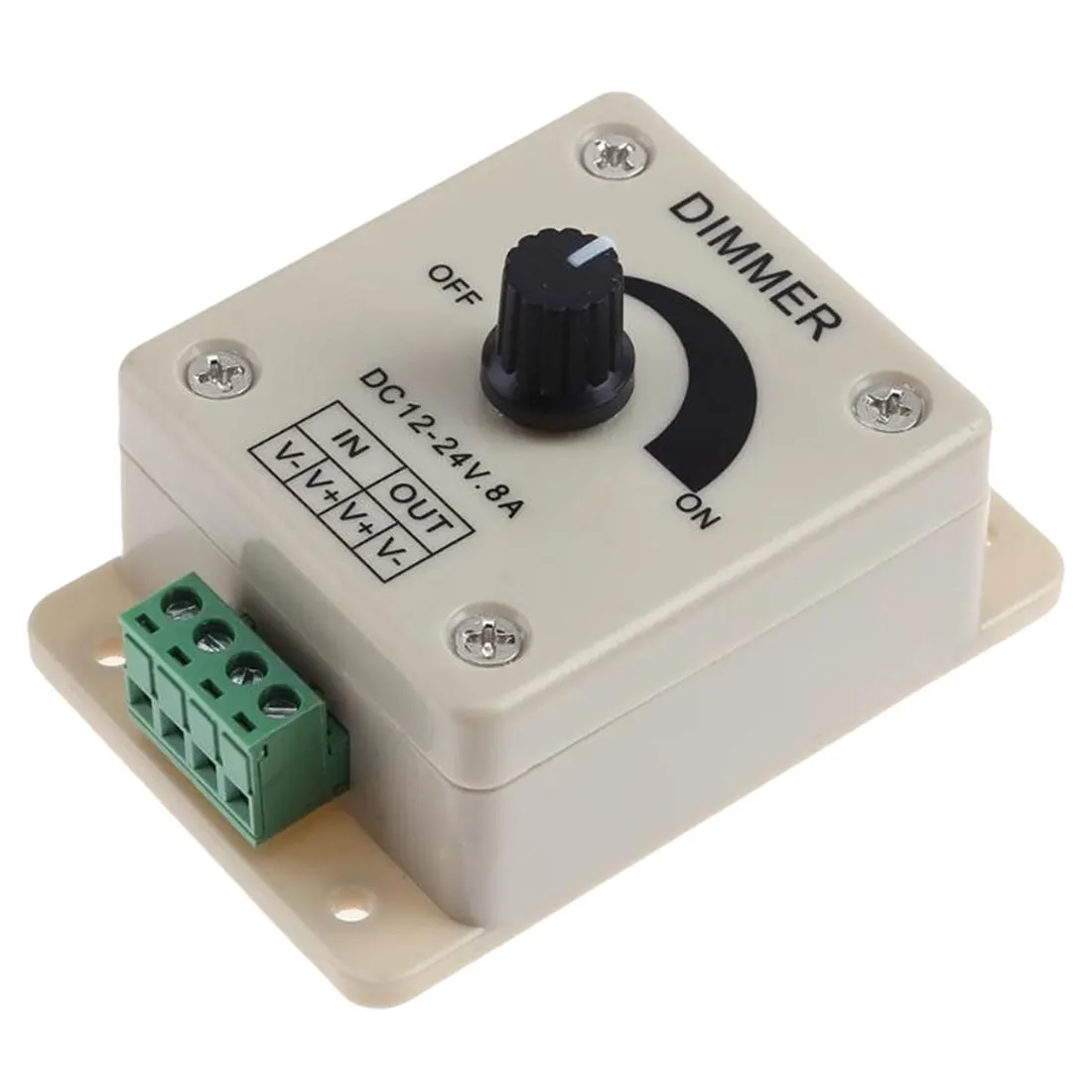DC12V 24V LED Dimmer Switch 8A Voltage Regulator Brightness Adjustable Controller for LED Strip DC12V 24V LED Dimmer Switch 8A Voltage Regulator Brightness Adjustable Controller for LED Strip