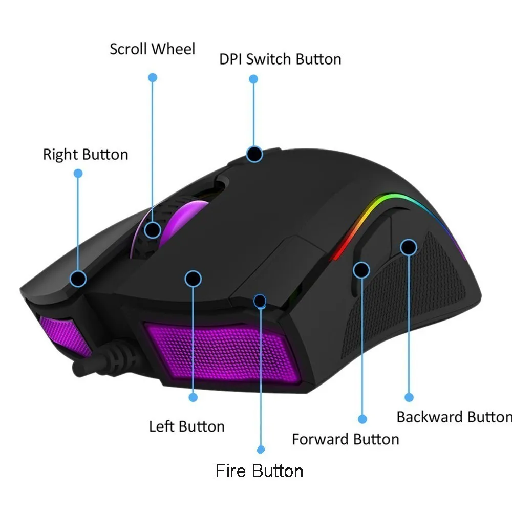 Delux M625 PMW3360 RGB игровая компьютерная мышь эргономичная Проводная Оптическая Usb кабель 12000 dpi для геймера PC Mause с огненным ключом для ноутбука