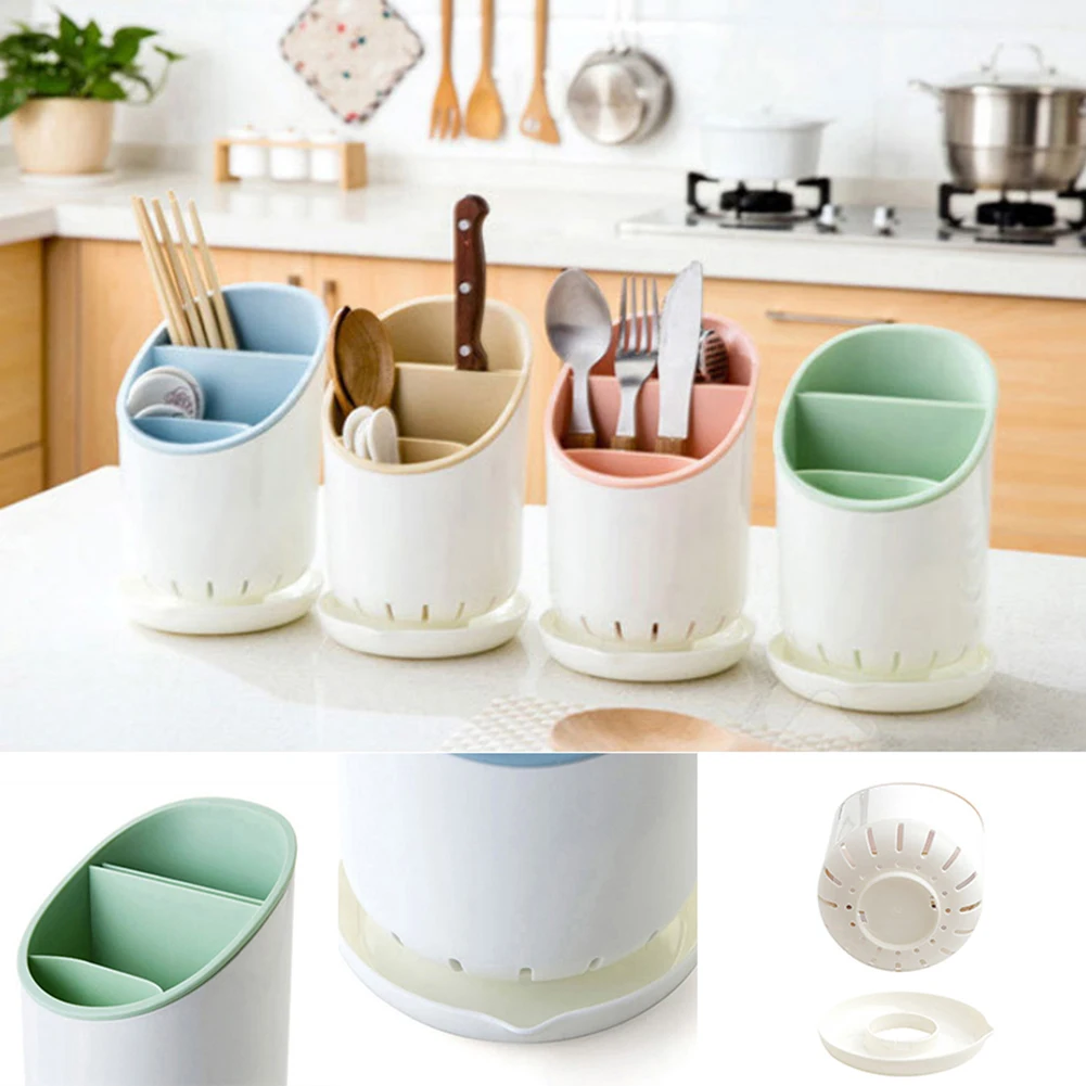 

New Hot Sale High quality Kitchen Tool Cutlery Storage Bucket Organizer durable Draining Design Fork Spoon Chopsticks Holder